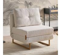 Wyld and Coco Off White Boucle Single Sofa Bed - Five-Position Recline Wyld and Coco White