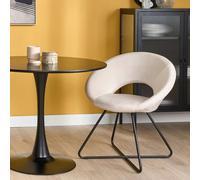 Wyld and Coco Off White Velvet Tufted Armless Accent Chair Black Steel Cross Base Wyld and Coco White
