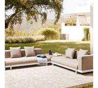 Wyld and Coco Outdoor 5 Seater Sofa Set Coffee Tables Beige Polyester Cushions Wyld and Coco Beige