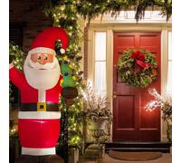 Wyld and Coco Outdoor LED Santa Inflatable Christmas Figure Prelit Red Fabric Wyld and Coco Red