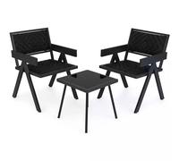 Wyld and Coco Patio PE Wicker Bistro Set in Black | Size: 1 Pack Wyld and Coco Black 1 Pack
