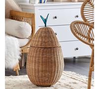 Wyld and Coco Pear-Shaped Rattan Toy Hamper Natural Wicker Laundry Basket Wyld and Coco Natural