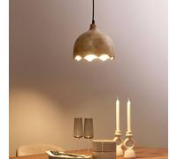 Wyld and Coco Pendant Lamp Brown Mango Wood Round Shade Wyld and Coco Brown
