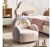 Wyld and Coco Penguin Kids Armchair - Grey Bouclé Wyld and Coco Grey