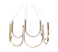 Wyld And Coco Polished Gold Aluminium Pendant Chandelier With Integrated Led, Adjustable Height, W75 X H123Cm