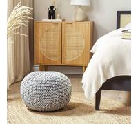 Wyld and Coco Pouf - Grey Knitted Cotton EPS Bead Filling 50 x 35 cm Wyld and Coco Grey 50 x 35 cm