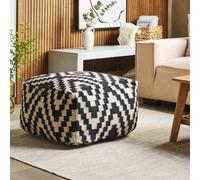Wyld and Coco Pouffe Ottoman Black and White Wool 56 x 56 cm Wyld and Coco Black 56 x 56 cm