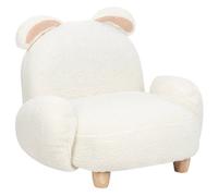 Wyld And Coco Rabbit-Shaped Kids Armchair White Boucle Polyester With Rubberwood Frame, W65 X D51 X H45Cm