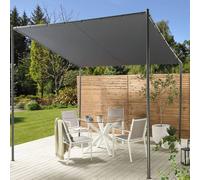 Wyld and Coco Rectangular Pergola Pavilion Dark Grey Polyester Powder Coat Steel Wyld and Coco Grey
