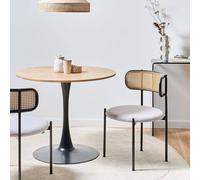 Wyld and Coco Set 2 Accent Dining Chairs Black Iron Grey Fabric Seats Viennese Wyld and Coco Black