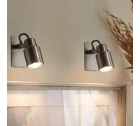 Wyld and Coco Set of 2 Silver Swing-Arm Wall Lamps Cone Shade 1-Light Wyld and Coco Silver