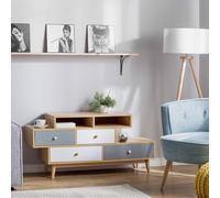 Wyld and Coco Sideboard Brown - Asymmetric 4 Drawers and 2 Shelves Wyld and Coco Brown