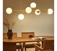 Wyld and Coco Six-Glass Globe Pendant Light Gold - Dining Room Ceiling Light Wyld and Coco Gold