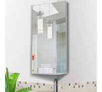 Wyld and Coco Stainless Steel Wall-Mounted Bathroom Corner Mirror Storage Cabinet with Single Door in White Wyld and Coco White