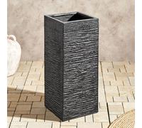 Wyld and Coco Tall Square Fibre Clay Planter 26 x 26 x 60 cm Black Wyld and Coco Black 26 x 26 x 60 cm