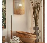 Wyld and Coco Wall Lamp Natural Rattan 25cm Half Drum Shade Boho Rustic Wyld and Coco Natural