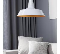 Wyld and Coco White Aluminium Pendant Lamp 1-Light Round Shade Wyld and Coco White