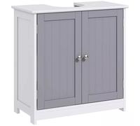 Wyld and Coco White and Grey 60x60cm Under-Sink Storage Cabinet with Adjustable Shelf and Drain Hole | Size: 60x60 cm Wyld and Coco Grey 60x60 cm