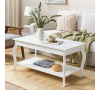 Wyld and Coco White Coffee Table 101x55cm With Shelf | Size: 101x55 cm Wyld and Coco White 101x55 cm