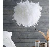Wyld and Coco White Feather Pendant Lamp - Round Modern Glam Wyld and Coco White