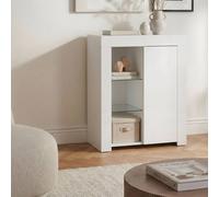 Wyld and Coco White MDF Sideboard - One Door Cabinet with LED Lighting Wyld and Coco White