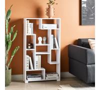 Wyld and Coco White Open-Back Bookcase - Modern Multi-Level Shelving Wyld and Coco White