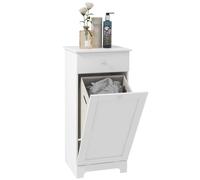 Wyld and Coco White Single Hamper Laundry Storage Cabinet Wyld and Coco White
