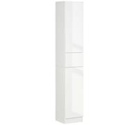 Wyld and Coco White Tall Bathroom Cabinet with Adjustable Shelves and Storage Drawer Wyld and Coco White