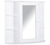 Wyld and Coco White Wall Mounted Bathroom Cabinet with Mirror and 2-tier Shelves Wyld and Coco White