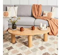 Wyld and Coco Wood Coffee Table 112 x 46 cm - Retro Triangle Engineered Wood in Brown Wyld and Coco Brown 112 x 46 cm
