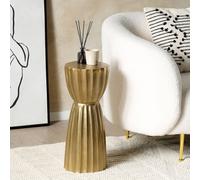 Wyld and Coco Zenith Gold Aluminium Distressed Pillar Side Table 24 cm Wyld and Coco Gold
