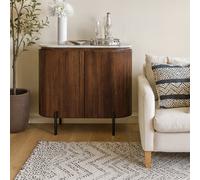 Wyld Haus Alabama Ribbed Mango Wood Sideboard With Marble Top And Metal Legs