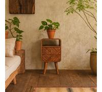 Wyld Haus Alberobello Small Curved Mango Wood Bedside Table