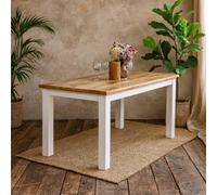 Wyld Haus Alington 170cm Solid Mango Wood Dining Table White & Natural in Brown Wyld Haus Brown