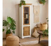 Wyld Haus Alington Solid Mango Wood Bookcase Cabinet White Frame in Brown Wyld Haus Brown