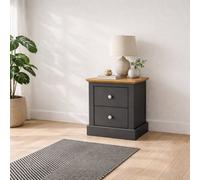Wyld Haus Ardee 2-Drawer Dark Grey And Natural Oak Bedside Table