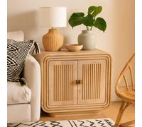Wyld Haus Arizona Carved Natural Mango Wood 2-Door Cabinet