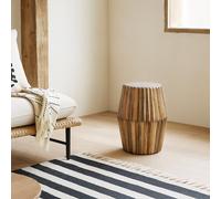 Wyld Haus Arizona Natural Mango Wood Carved Side Table