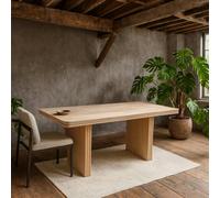 Wyld Haus Arizona Natural Mango Wood Dining Table With Fluted Panel Legs, Seats 6