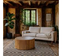 Wyld Haus Arizona Round Mango Wood Coffee Table, 800mm X 460mm