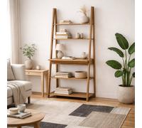 Wyld Haus Athy Brown Oak Ladder Desk With 5 Shelves