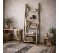 Wyld Haus Athy Grey Wooden Ladder Bookcase 5 Shelves By