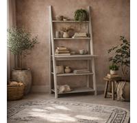 Wyld Haus Athy Grey Wooden Ladder Desk With 3 Open Shelves