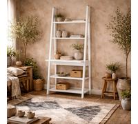 Wyld Haus Athy White Wooden Ladder Desk With 3 Shelves