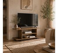 Wyld Haus Avavello 80Cm Walnut Finish Mobile Tv Storage Unit With Shelves And Bookcase Style