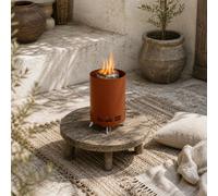 Wyld Haus Balatti Small Stainless Steel Terracotta Red Tabletop Smokeless Fire Pit - 16Cm
