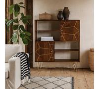 Wyld Haus Bandung Dark Mango Wood Storage Cabinet 4 Shelves 2 Doors