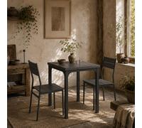 Wyld Haus Bani 3-Piece Compact Dining Set - Grey Wood Grain Square Table 60X60Cm With 2 Chairs