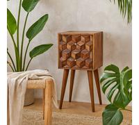 Wyld Haus Banyuls Mini Mango Wood 2-Drawer Bedside Table Oak Finish