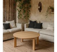 Wyld Haus Beijing Round Oak Veneer Coffee Table, Matt Finish, 90Cm
